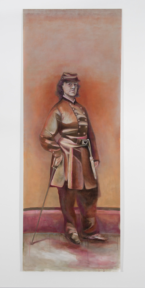  Meet Me at the Mason Dixon / Lisa Blas PAULINE CUSHMAN Acrylic and pigment ink on Tyvek, 8 x 3 feet, 2007-2008   