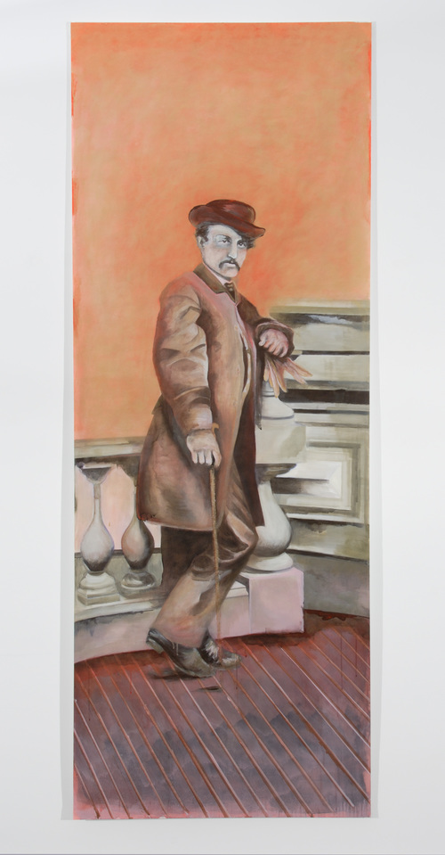  Meet Me at the Mason Dixon / Lisa Blas JOHN WILKES BOOTH Acrylic and pigment ink on Tyvek, 8 x 3 feet 2007-2008 